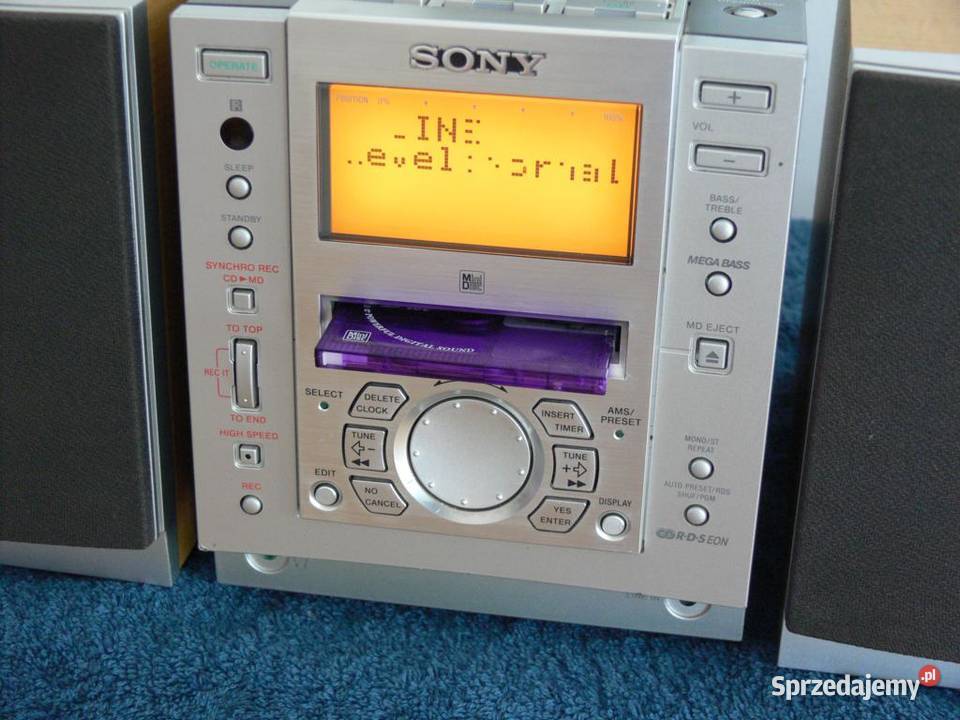 Wieża Sony PMC-MD55 CD MD AUX RDS SUB kol. WYSYŁKA. Jasło