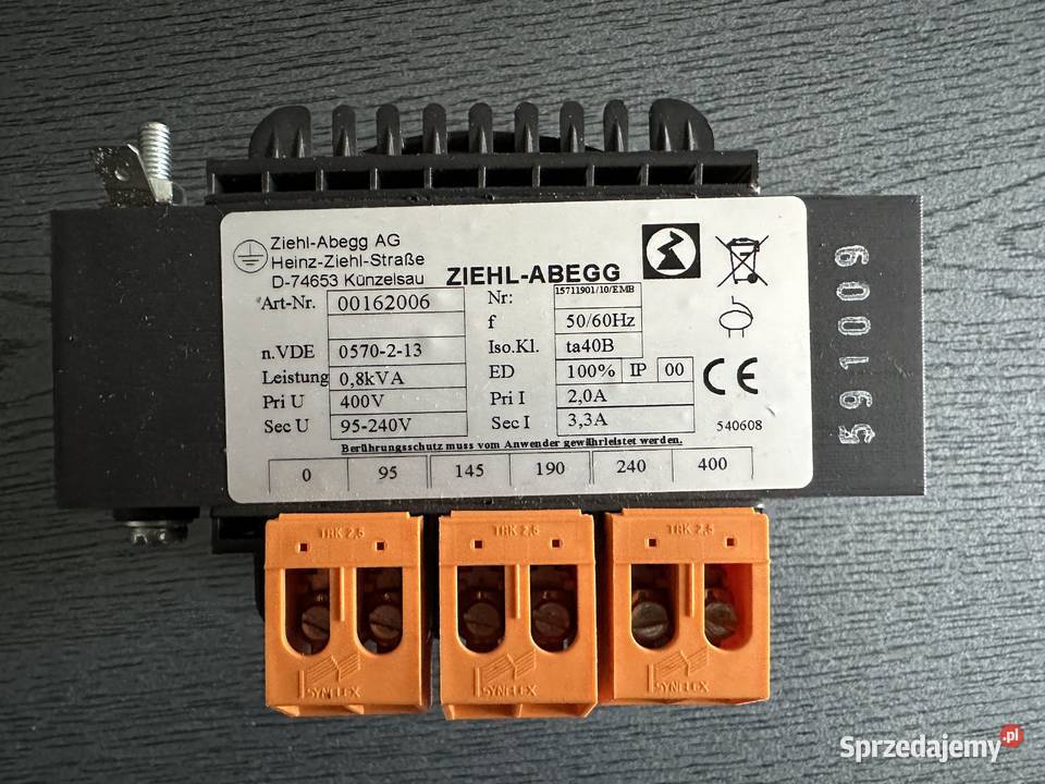 Transformator wieloodczepowy 40095240 V 800VA łódzkie Łódź