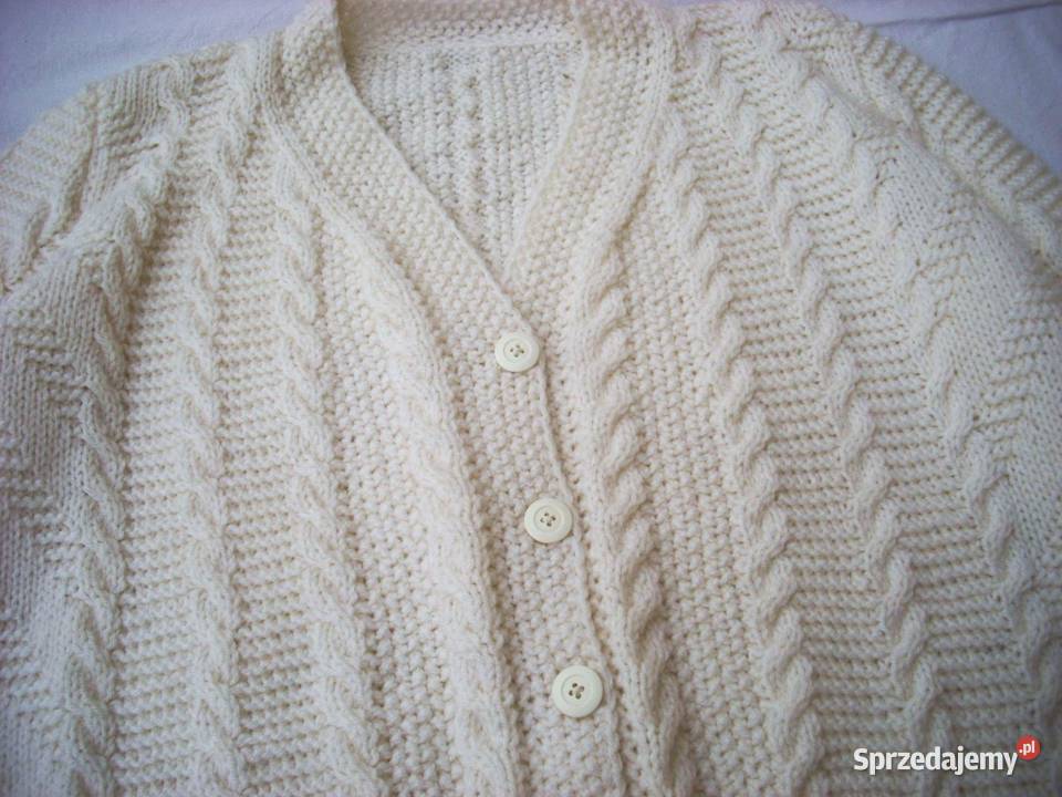 Sweter Kremowy na drutach 44 46 Nowy Sącz