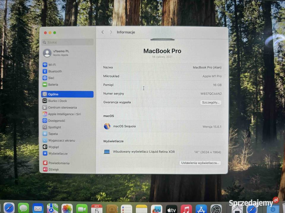 MacBook Pro 14 M1 Pro 16GB 512GB 2020 komplet