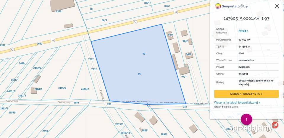 Działka Inwestycyjna Zwoleń trasa DK12 mazowieckie