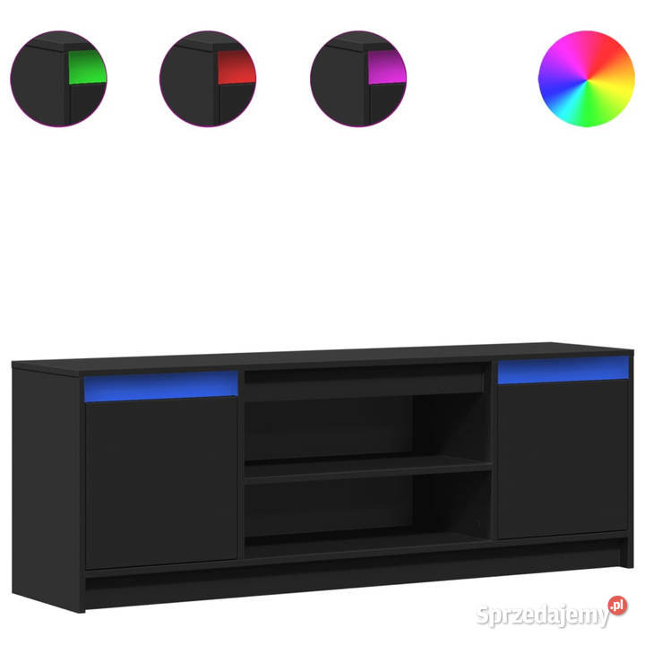 Szafka TV z LED czarna 1395x34x50 materiał sprzedam