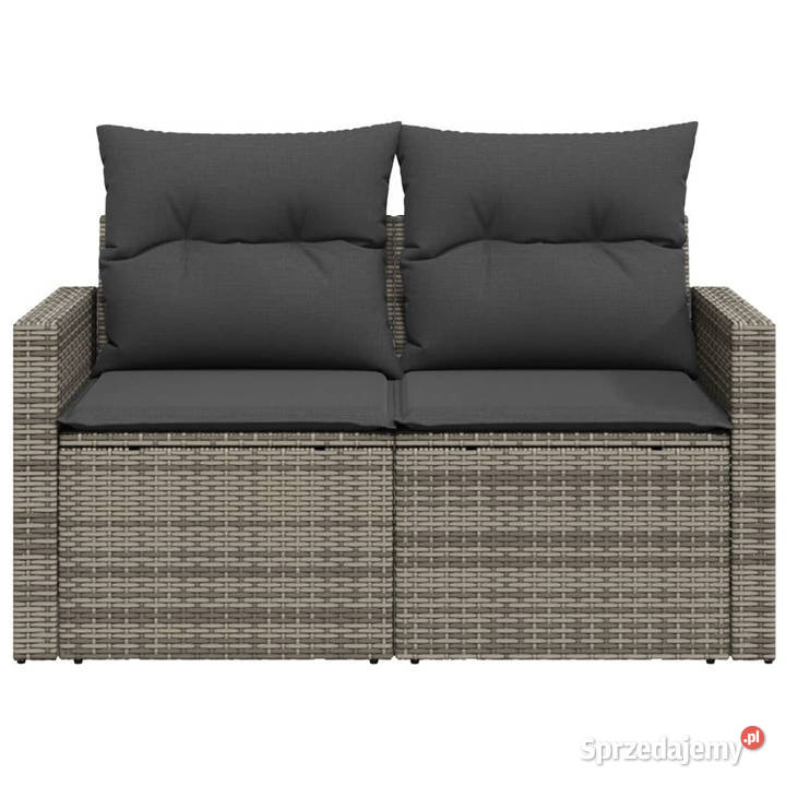 Sofa ogrodowa z poduszkami 2osobowa szara Warszawa