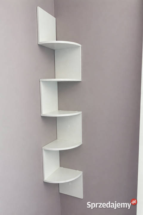 Półka narożna ścienna loft 5 poziomów biała Warszawa