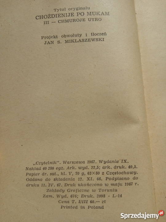 Droga mękę A Tołstoj 1967r Okładka materiałowa Dąbrowa Górnicza