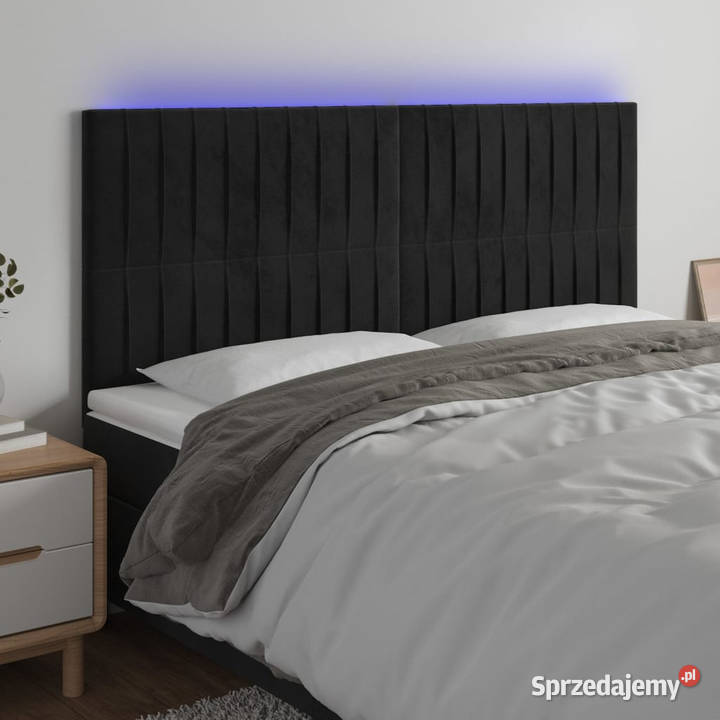 Zagłówek do łóżka z LED czarny 180x5x118128 Warszawa
