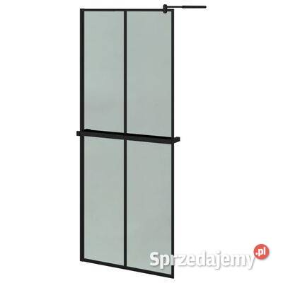 Ścianka prysznicowa z półką czarna 80x195 ESG i Warszawa