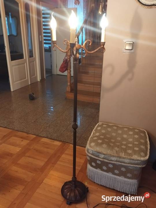 stara lampa podłogowa 3 ramiona kandelabr lubuskie Gorzów Wielkopolski