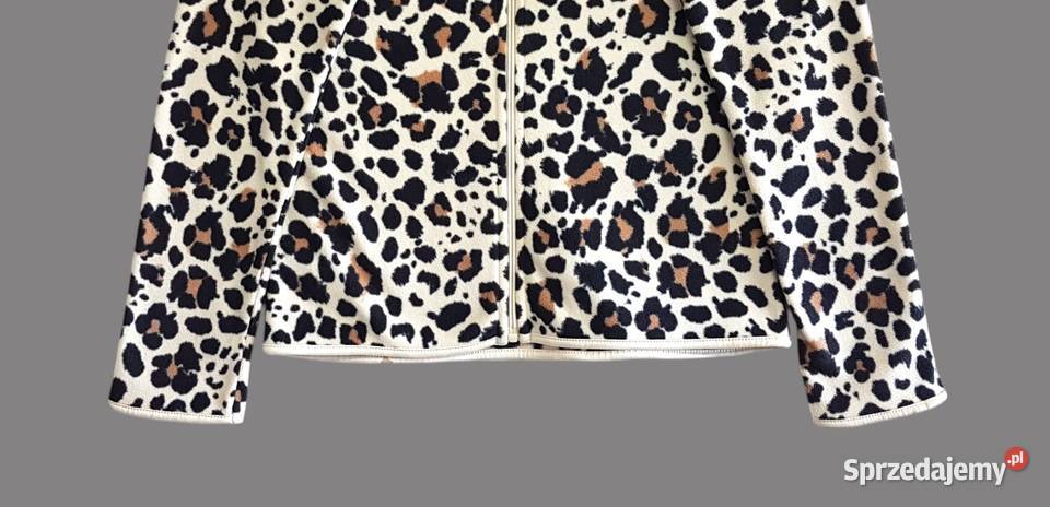 Sweter beżowoczarny w panterkę długim rękawem HM brązowy/beżowy sprzedam