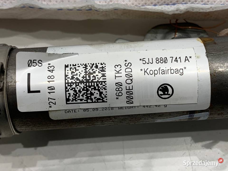 KURTYNA POWIETRZNA LEWY SKODA RAPID 5JJ880741A