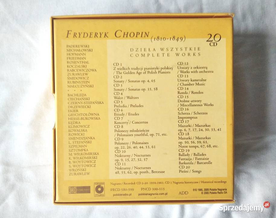 ChopinDzieła wszystkie Box 20cd Unikat Gdańsk