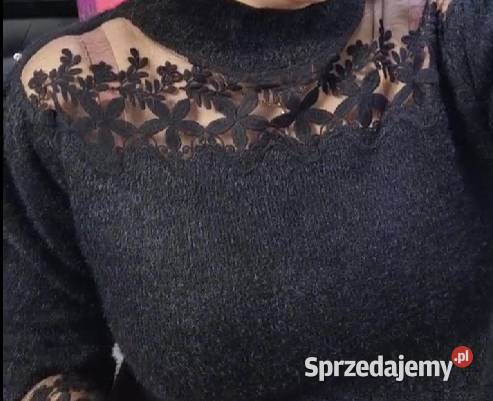 Alpaczkowy z koronką ELEGANCKI NOWY sweterek rML Rawicz