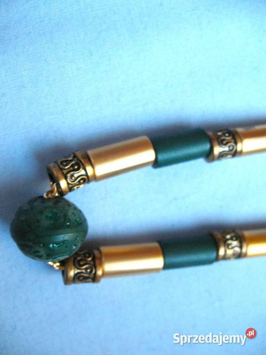 Korale naszyjnik w kolorach zieleni długość 59 Galanteria i dodatki Siedlce