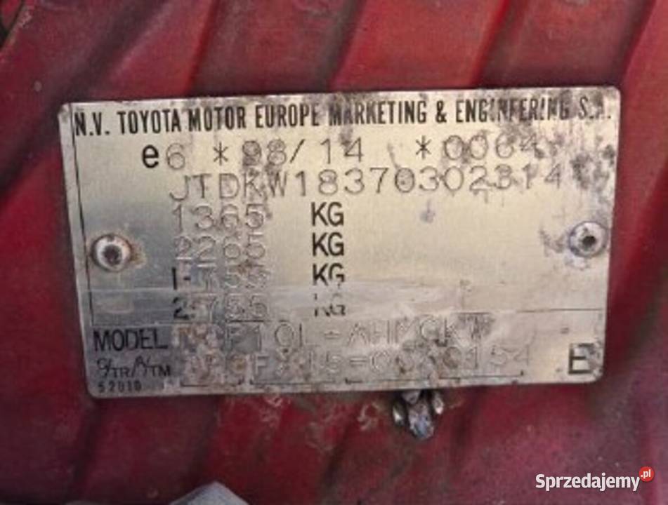 Toyota Yaris I sprzedaż syndyka Yaris Szczecin