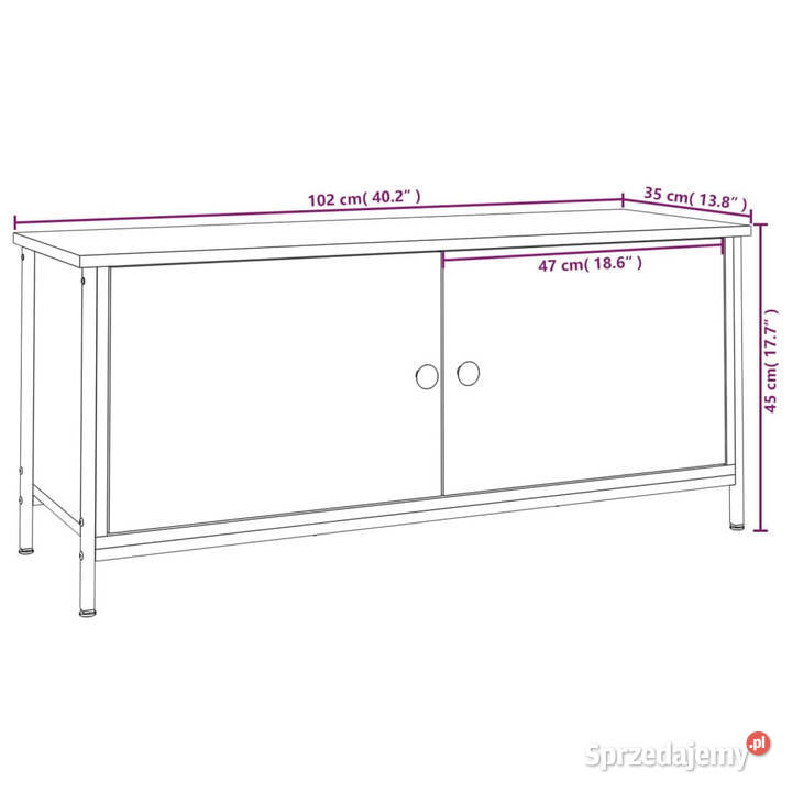 Szafka pod TV czarna 102x35x45 materiał RTV mazowieckie Warszawa