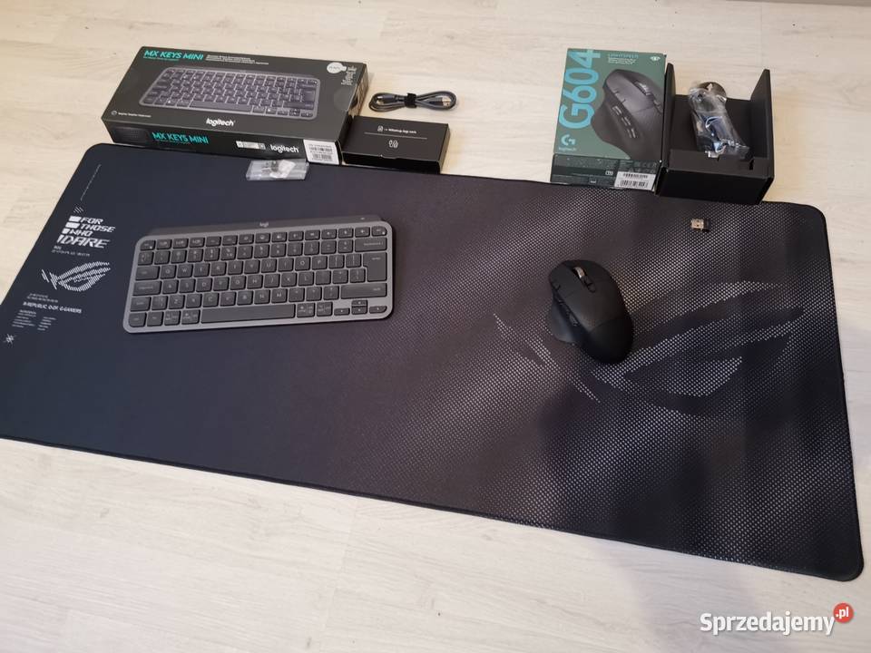 Kultowa mysz Logitech G604 Klawiatura MX keys Klawiatury i myszy