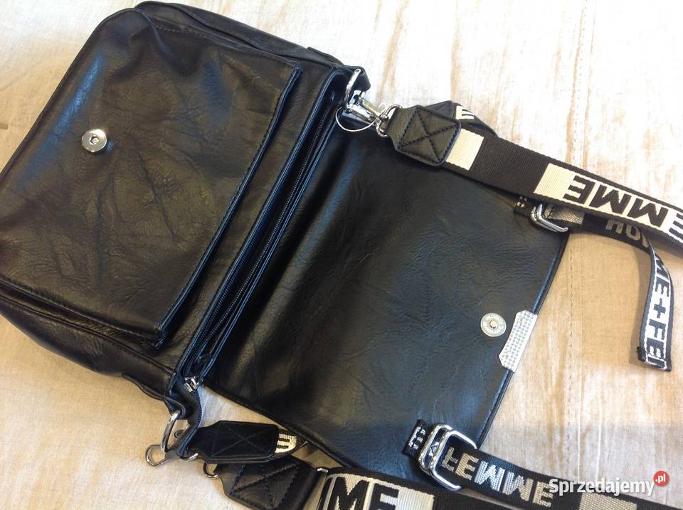 Listonoszka Skórzana Czarna Torebka Damska Nowa Sól