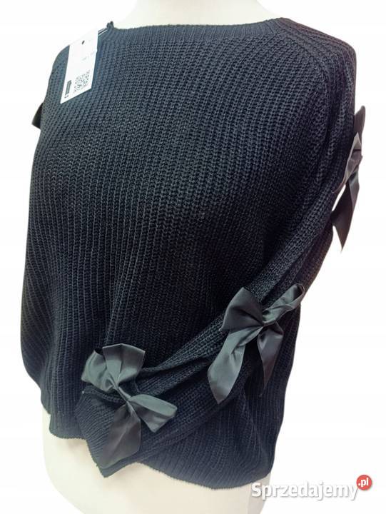 sweter oversize z kokardkami na rękawach biust Swetry i golfy Wieluń