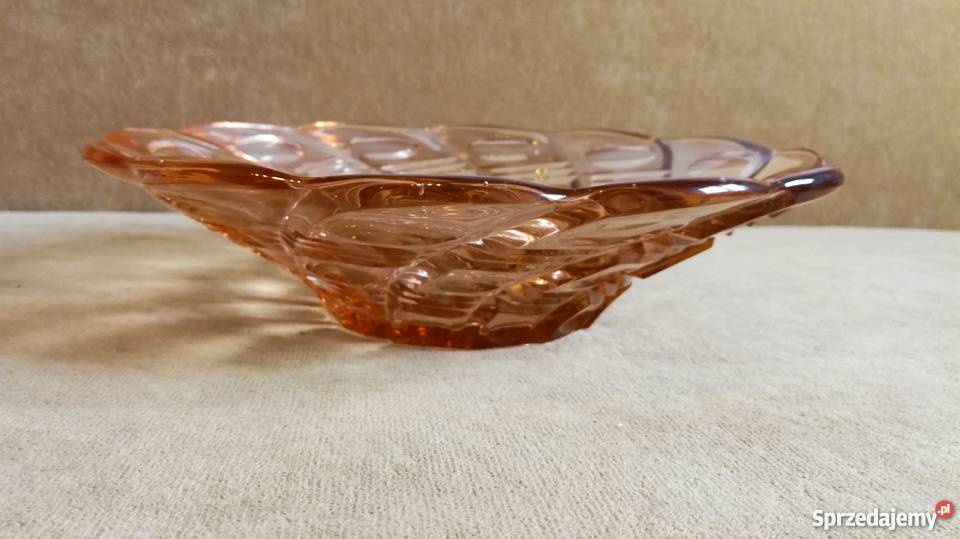 Patera grube łososiowe szkło opolskie Nysa