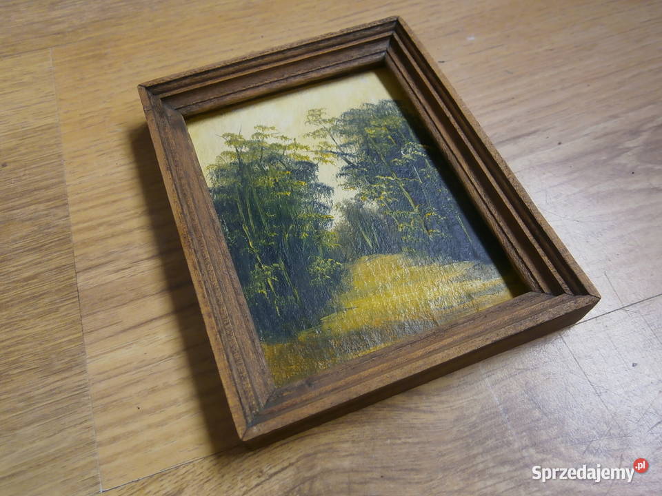 Obrazek malowany w ramce 14x11 rękodzieło Łódź