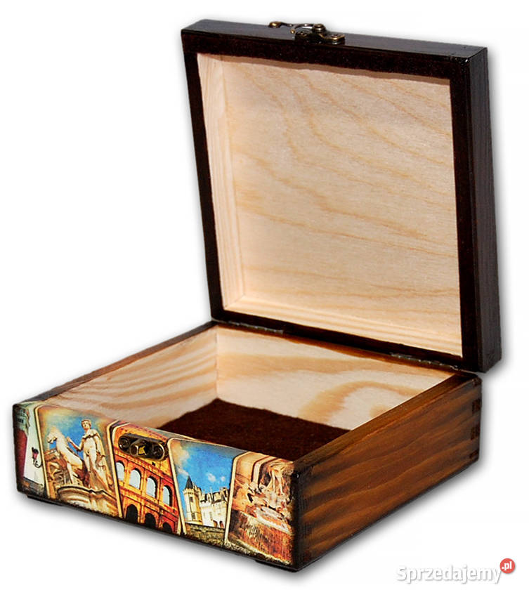 SZKATUŁKA pudełko drewniane POSTCARDS 14x14 Bydgoszcz
