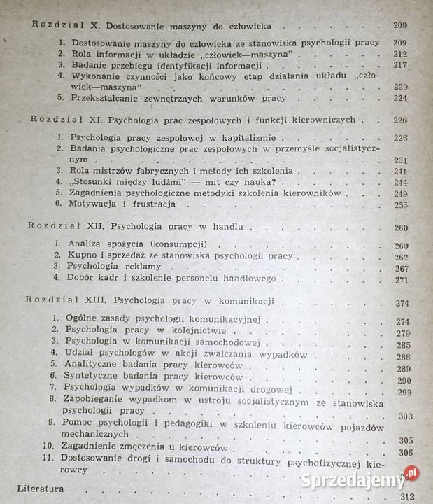 Zarys psychologii pracy Bronisław Chełm sprzedam