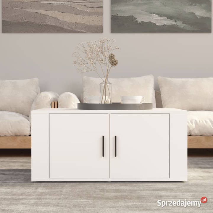 Stolik kawowy biały 80x50x36 materiał Warszawa