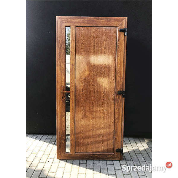 Drzwi PCV nowe 100x210 złoty dąb Drzwi zewnętrzne Częstochowa