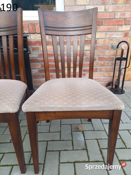 Krzesła dębowe drewniane z materiałową tapicerką 94.5cm Gawroniec
