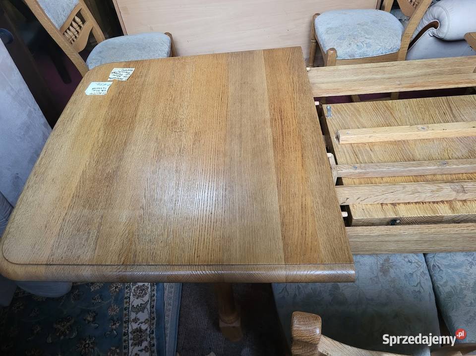 Duży rodzinny stół dębowy z krzesłami z Niemiec