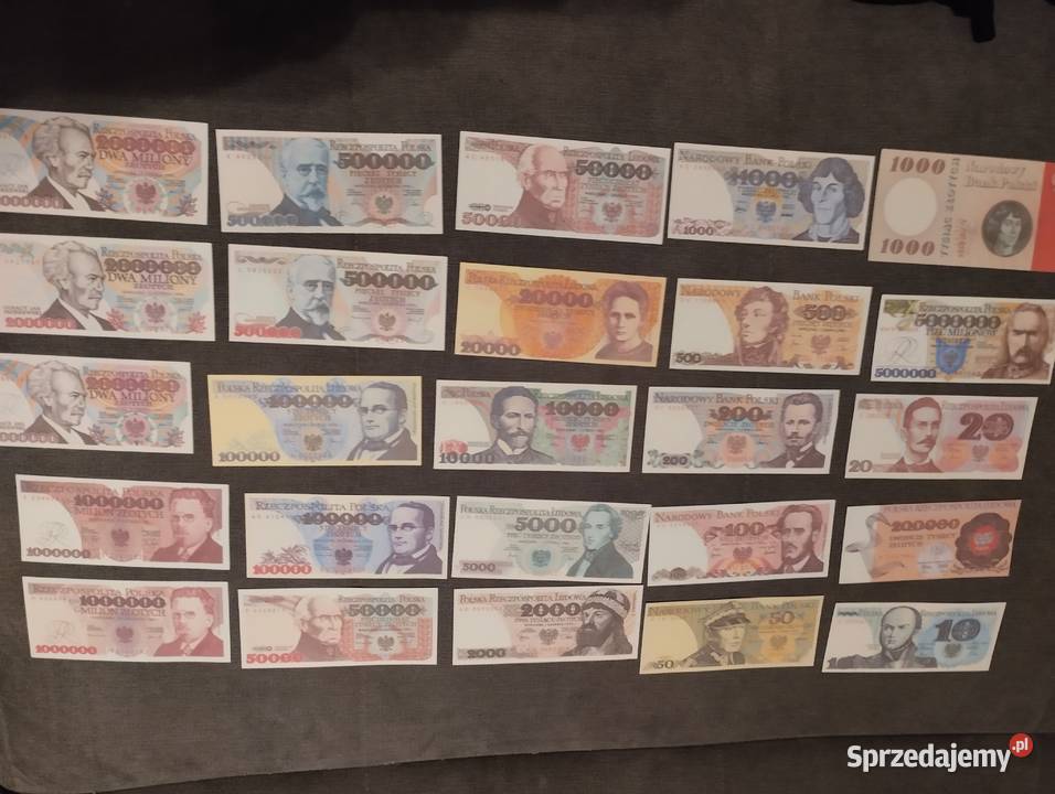 zestaw 25 sztuk polskich banknotów PRL