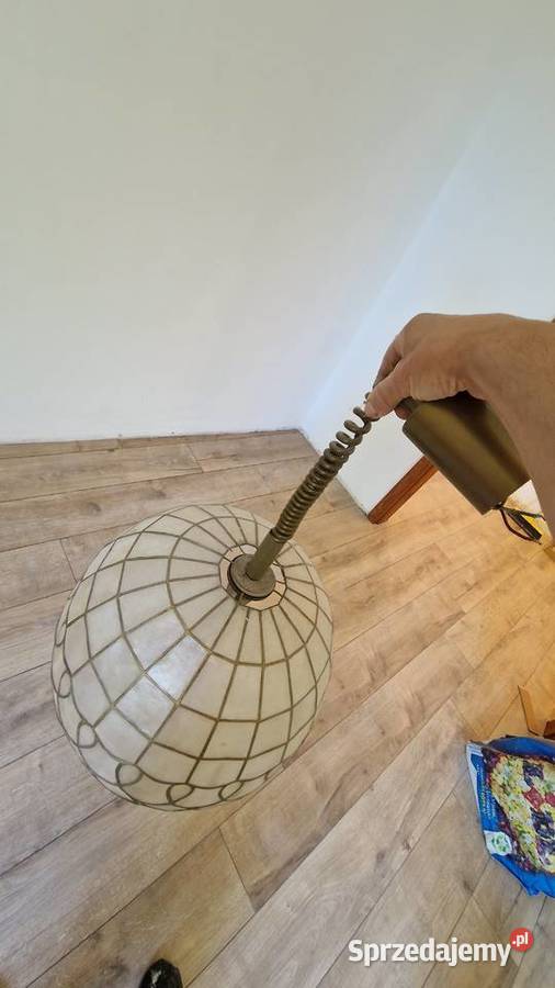 Lampa żyrandol witraż Ala alabaster