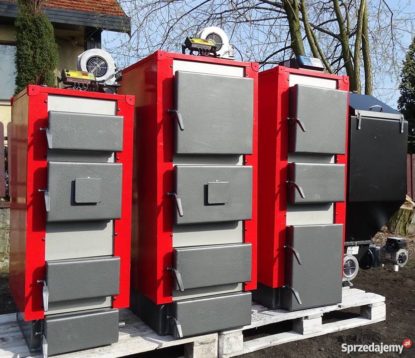 Kocioł piec CO z podajnikiem KWMSGR 30kW do270m2 Piece i kominki Dzierżoniów