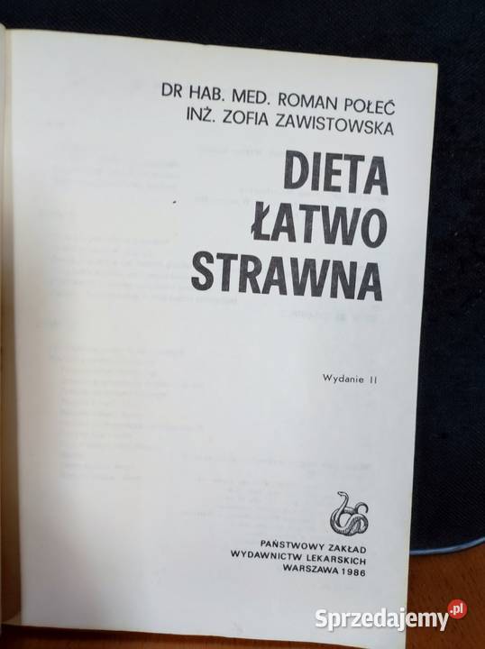 Dieta łatwostrawna Roman Połeć Zofia Zawistowska Książki i Podręczniki Kielce