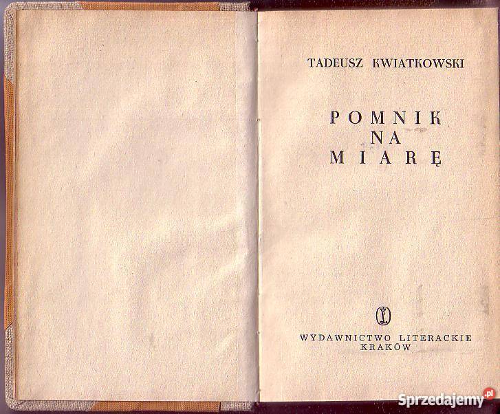 8914 POMNIK NA MIARĘ TADEUSZ KWIATKOWSKI Czyrna sprzedam