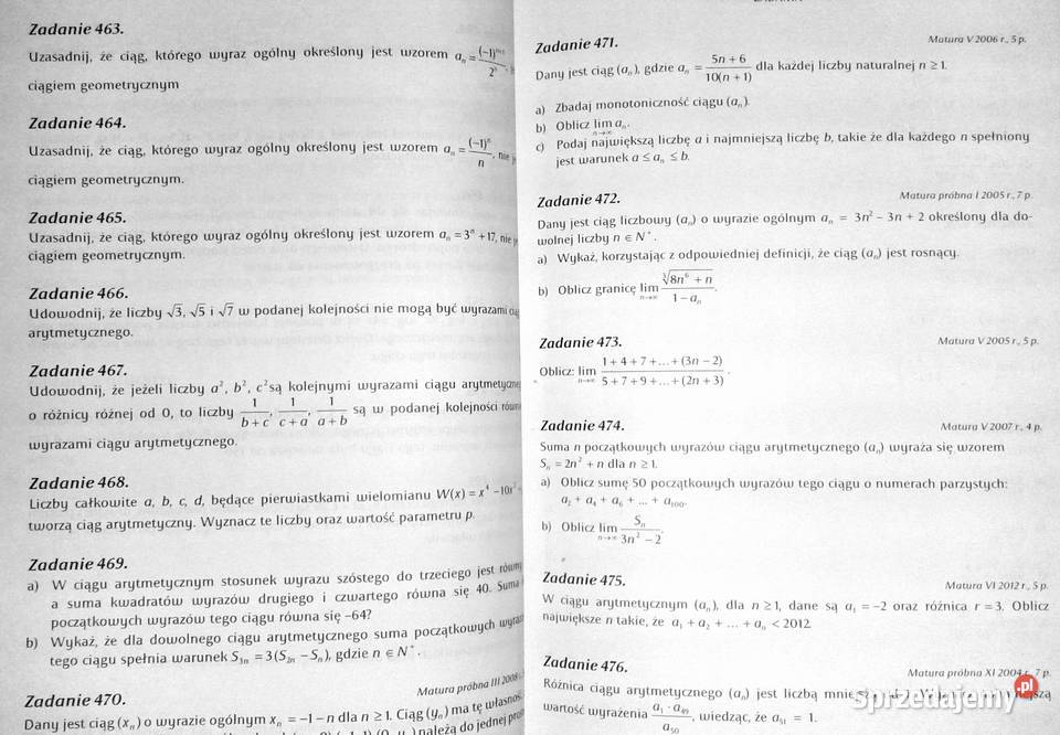 Matematyka Zbiór zadań maturalnych Matura 2015 I Pozostałe Chełm sprzedam