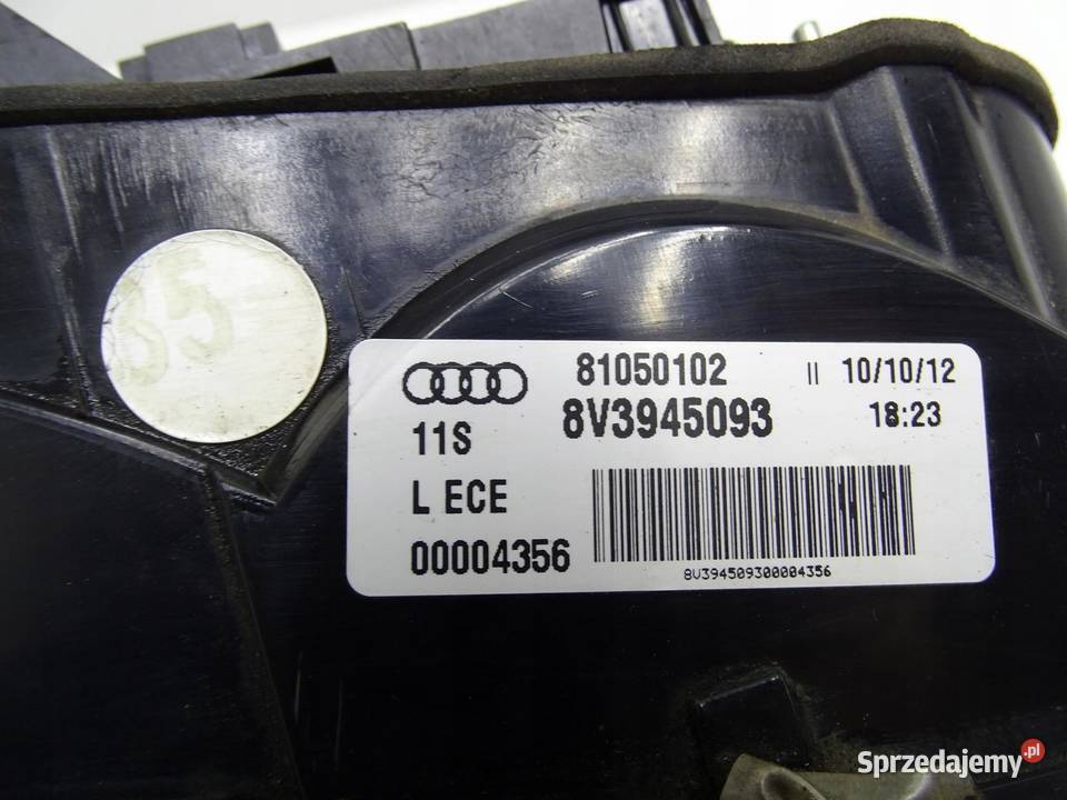 LAMPA LEWY TYŁ LEWA TYLNA W KLAPĘ 8V3945093 AUDI osobowe