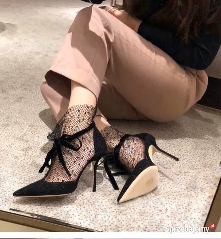 Czółenka z siateczką czarne z 3439 Czółenka Obuwie Świdnica sprzedam