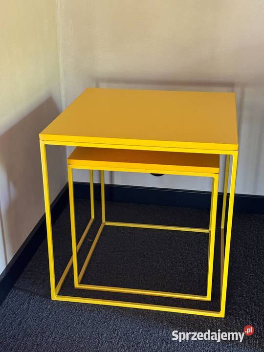 stolik kawowy x2 zestaw żółtych stolików śląskie