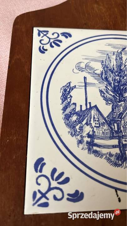 Deska drewniana Kafelek ceramiczny Holenderski z Porcelana i szkło Gdańsk