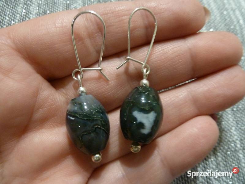 kolczyki srebrne z kamieniem Radom