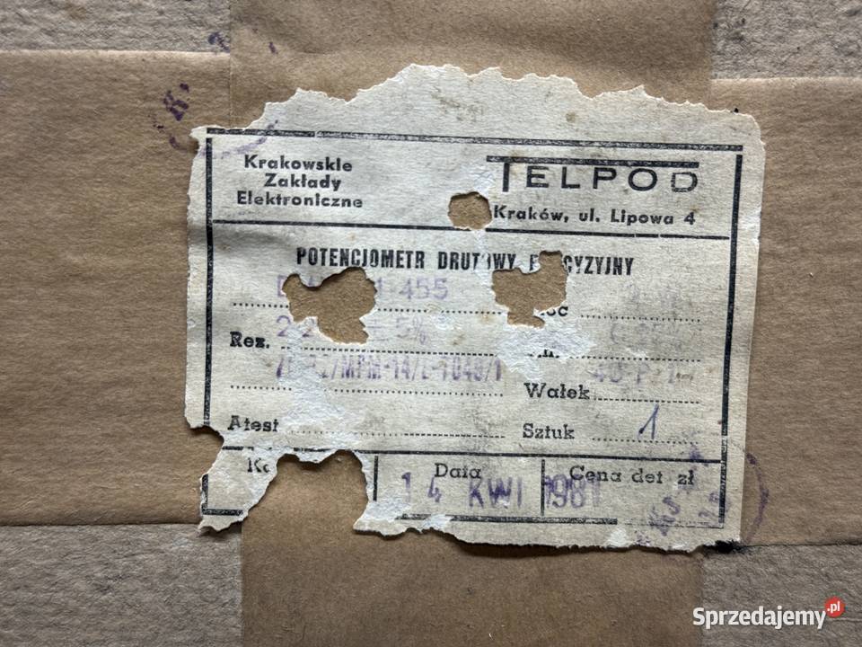 Potencjometr Telpod DW 101 455 2W Unitra 2 Elektronika Gdańsk