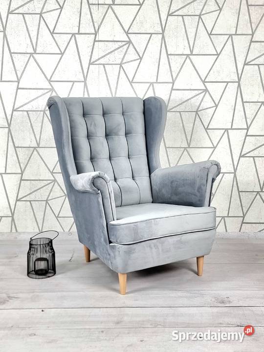 Fotel Uszak Skandynawski Szary Dostawa 0