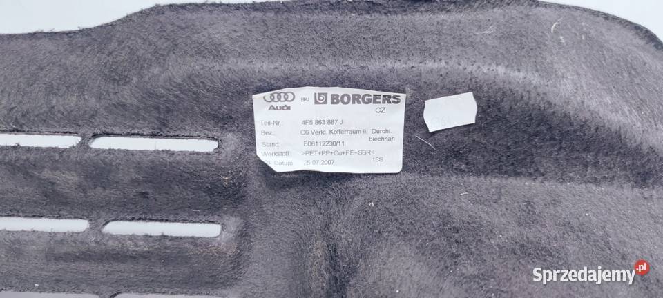 TAPICERKA BOCZEK BAGAŻNIKA AUDI A6 C6 4F5863887J Przystajń