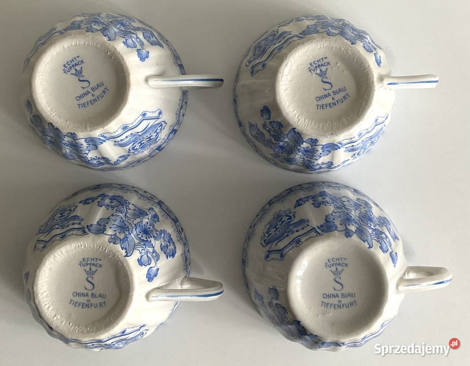 Przedwojenny serwis China Blau Echt Tuppack małopolskie Kraków