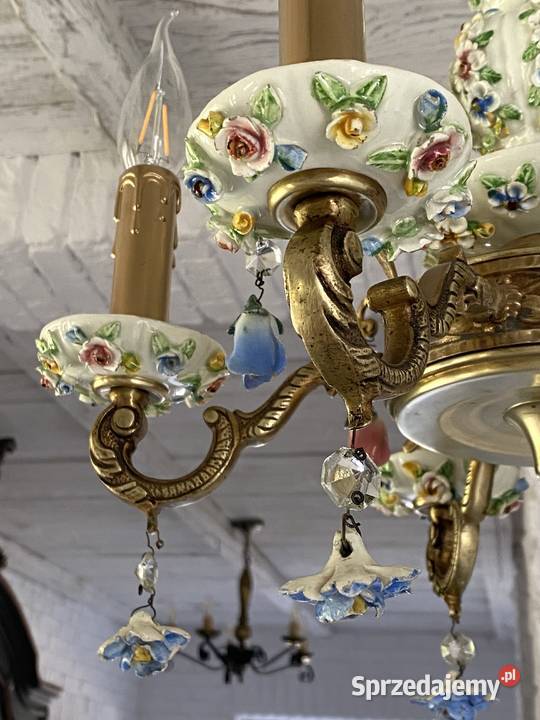 Francuski porcelanowy Żyrandol 24 Francja wielkopolskie Poznań