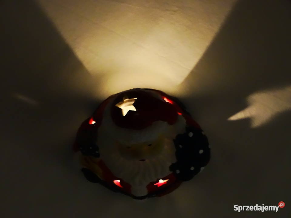 Ceramiczny Mikołajek świecący świecznik Biłgoraj sprzedam