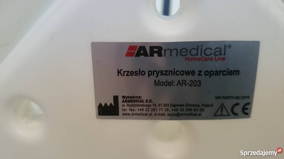Krzesło prysznicowe z oparciem aluminiowe białe Kielce