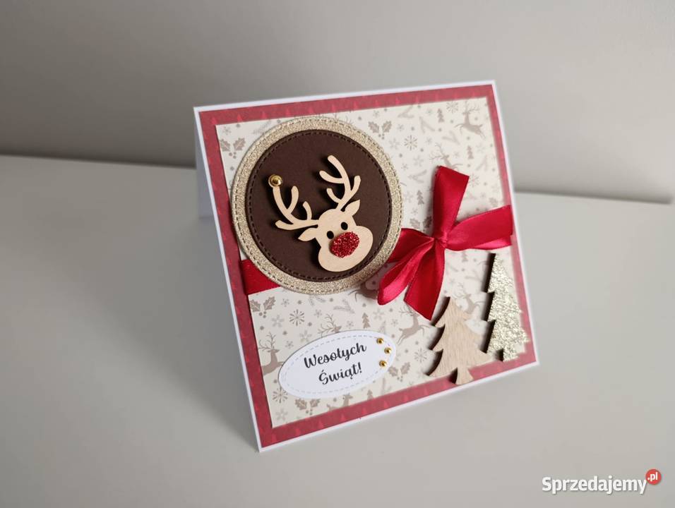 Kartka ręcznie robiona handmade świąteczna Boże