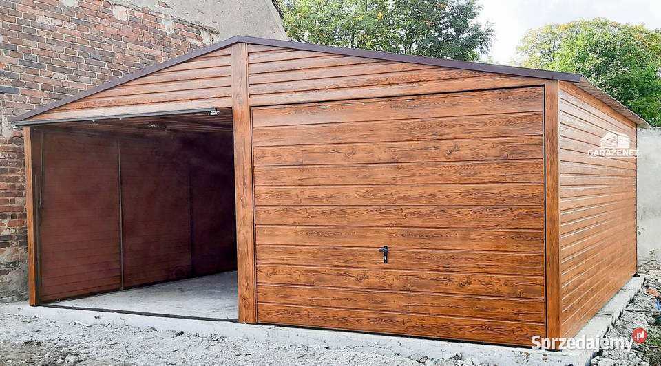 GARAŻ BLASZANY 6m x 7m DWUSPAD 2x BRAMA OKNO Łapanów